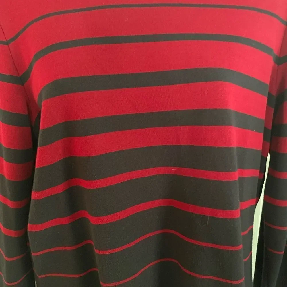 Talbots long sleeve black red sweater Size L